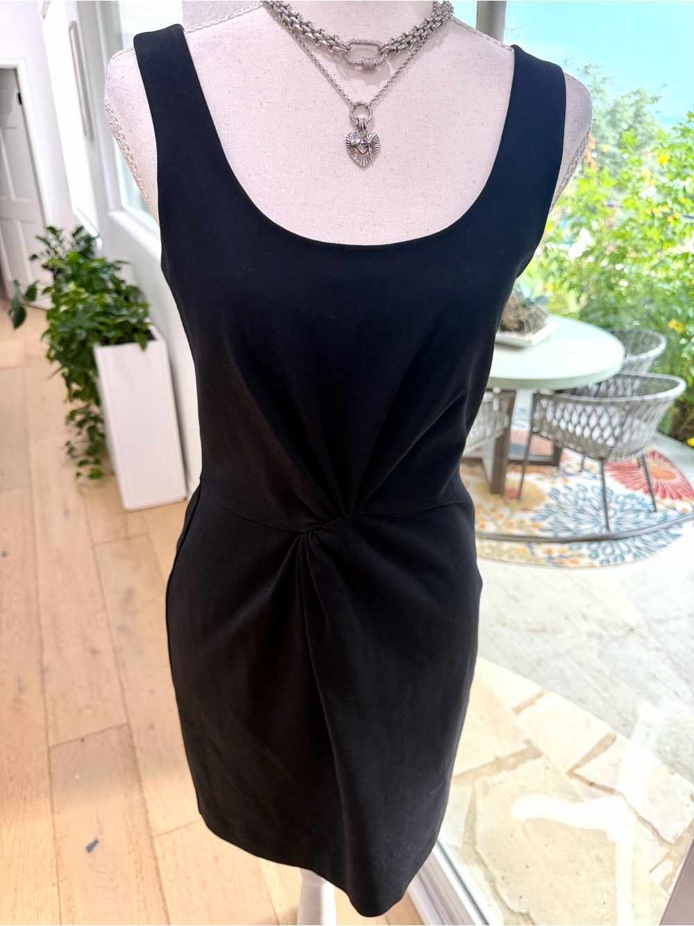 NWT Armani Exchange Little Black Dress With Twist-Front Sleeveless SZ 4